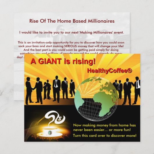 Briefkaart van de Uitnodiging van de Vergadering/v (Voorkant / Achterkant)