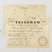 Briefkaart van de Uitnodiging van Telegram (Voorkant / Achterkant)