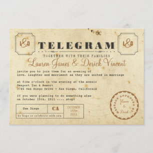  Briefkaart van de Uitnodiging van Telegram