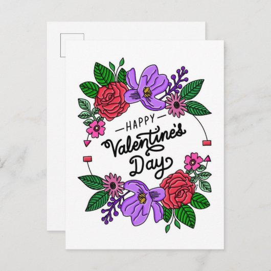 Briefkaart van de valentijn (Voorkant / Achterkant)