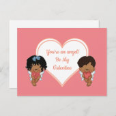 Briefkaart van de Valentijn van Afrikaanse Amerika (Voorkant / Achterkant)