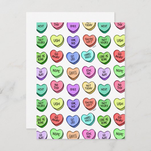 Briefkaart van de Valentijn van afwijzing (Voorkant / Achterkant)