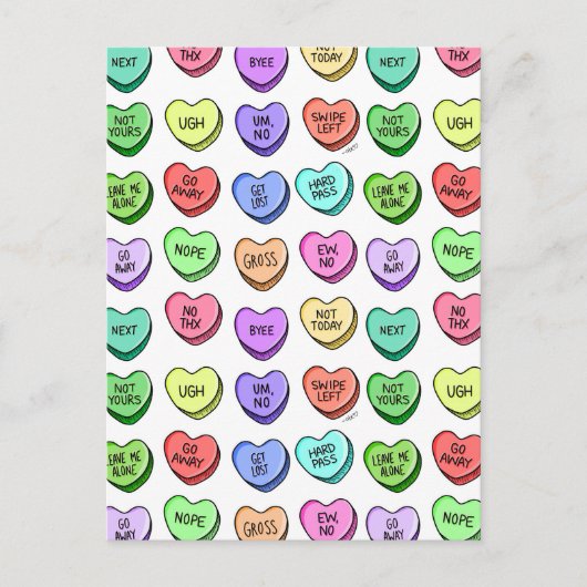 Briefkaart van de Valentijn van afwijzing (Voorkant)