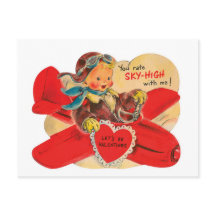 Briefkaart van de Valentijn van de Retro