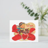 Briefkaart van de Valentijn van de Retro  (Staand voorkant)