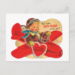 Briefkaart van de Valentijn van de Retro