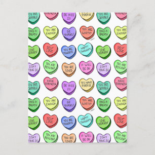 Briefkaart van de Valentijn voor positieve bevesti