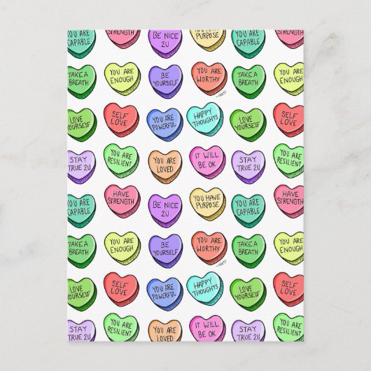 Briefkaart van de Valentijn voor positieve bevesti (Voorkant)