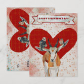 BRIEFKAART VAN DE VALENTIJNS GAZELLE EN FEATHERS (Voorkant / Achterkant)