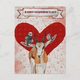 BRIEFKAART VAN DE VALENTIJNS GAZELLE EN FEATHERS