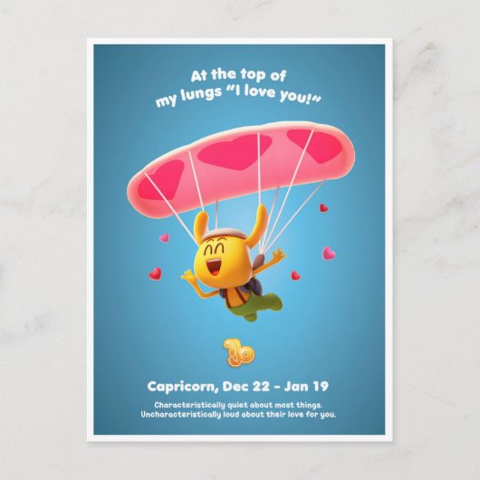 Briefkaart van de valentijnse voor Capricorn (Voorkant)