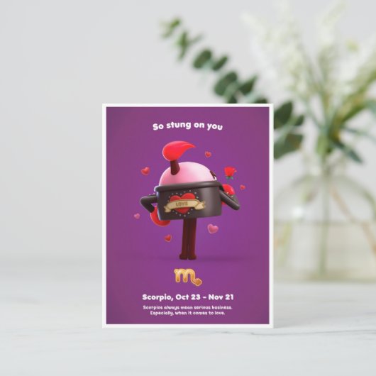 Briefkaart van de valentijnse voor Scorpio (Staand voorkant)