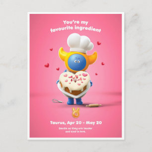 Briefkaart van de valentijnse voor Taurus