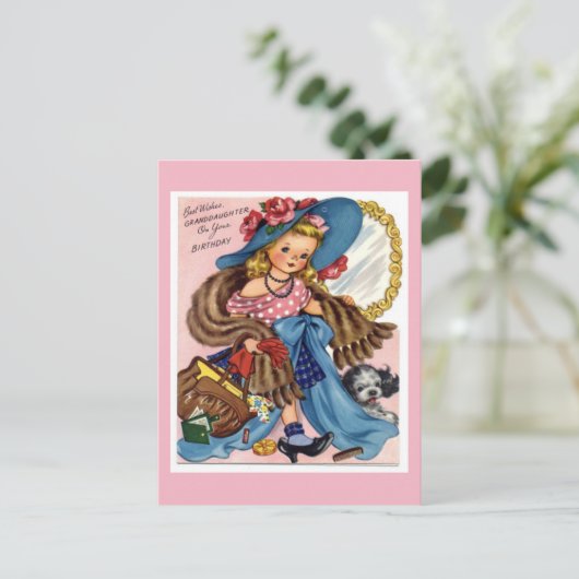 Briefkaart van de verjaardag. (Staand voorkant)