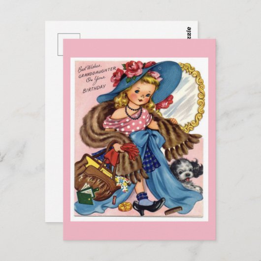  Briefkaart van de verjaardag. (Voorkant / Achterkant)