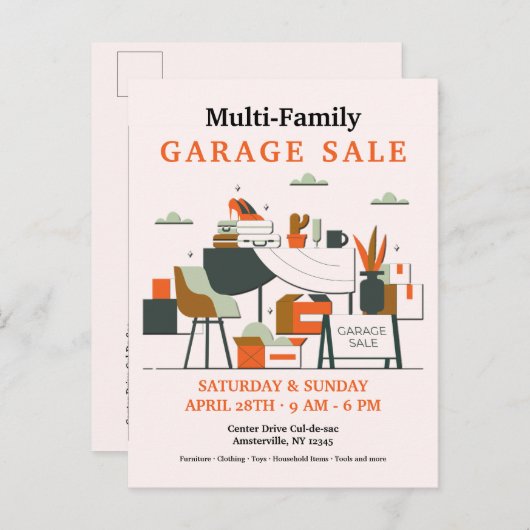 Briefkaart van de verkoop van Garage (Voorkant / Achterkant)