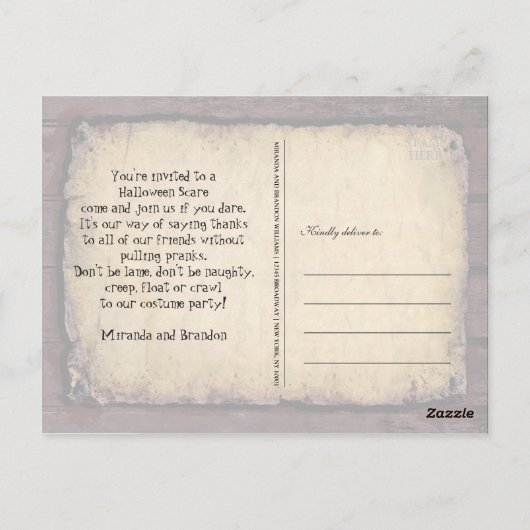  Briefkaart van de Victoriaans Gothic Halloween Pa (Achterkant)