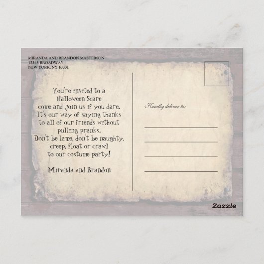  Briefkaart van de Victoriaans Gothic Halloween Pa (Achterkant)