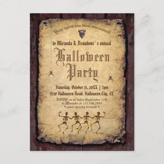  Briefkaart van de Victoriaans Gothic Halloween Pa (Voorkant)