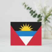briefkaart van de vlag van antigua en barbuda (Staand voorkant)
