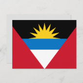 briefkaart van de vlag van antigua en barbuda (Voorkant / Achterkant)