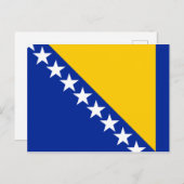 Briefkaart van de vlag van Bosnië en Herzegovina (Voorkant / Achterkant)