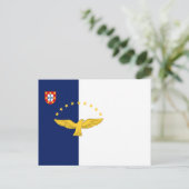 Briefkaart van de vlag van de Azoren (Staand voorkant)