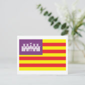 Briefkaart van de vlag van de Balearen (Staand voorkant)
