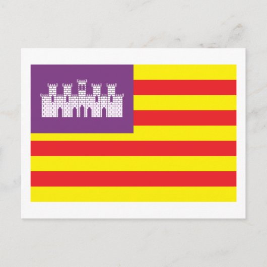 Briefkaart van de vlag van de Balearen (Voorkant)