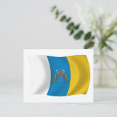 Briefkaart van de vlag van de Canarische eilanden (Staand voorkant)