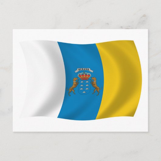 Briefkaart van de vlag van de Canarische eilanden (Voorkant)