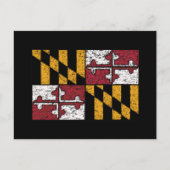 Briefkaart van de vlag van de deelstaat Maryland (Voorkant)