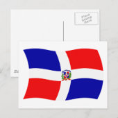 Briefkaart van de vlag van de Dominicaanse Republi (Voorkant / Achterkant)