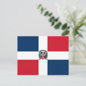 Briefkaart van de vlag van de Dominicaanse Republi (Staand voorkant)