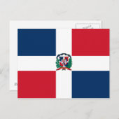 Briefkaart van de vlag van de Dominicaanse Republi (Voorkant / Achterkant)