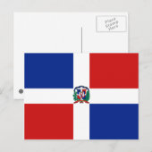 Briefkaart van de vlag van de Dominicaanse Republi (Voorkant / Achterkant)