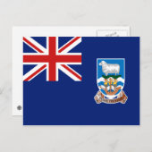 Briefkaart van de vlag van de Falklandeilanden (Voorkant / Achterkant)