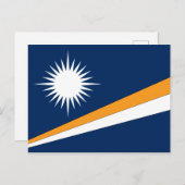 Briefkaart van de vlag van de Marshalleilanden (Voorkant / Achterkant)