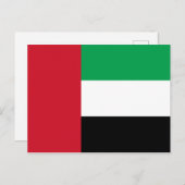 Briefkaart van de vlag van de Verenigde Arabische  (Voorkant / Achterkant)