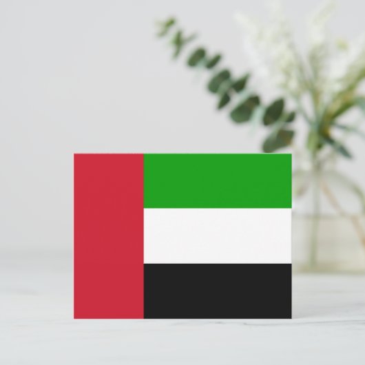 Briefkaart van de vlag van de Verenigde Arabische  (Staand voorkant)