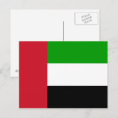 Briefkaart van de vlag van de Verenigde Arabische  (Voorkant / Achterkant)