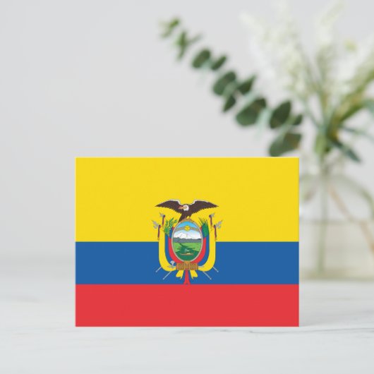 Briefkaart van de vlag van Ecuador (Ecuadoraan) (Staand voorkant)