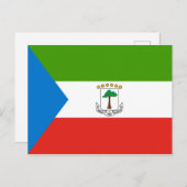 Briefkaart van de vlag van Equatoriaal-Guinea (Voorkant / Achterkant)