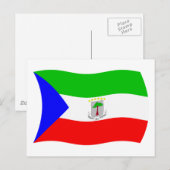 Briefkaart van de vlag van Equatoriaal-Guinea (Voorkant / Achterkant)