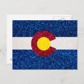 Briefkaart van de vlag van Glitter Colorado (Voorkant / Achterkant)