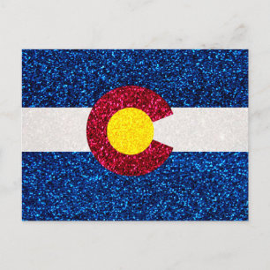 Briefkaart van de vlag van Glitter Colorado