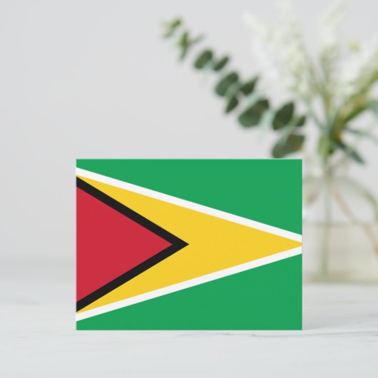 Briefkaart van de vlag van Guyana (Guyanese) (Staand voorkant)