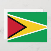 Briefkaart van de vlag van Guyana (Guyanese) (Voorkant / Achterkant)