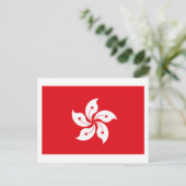 Briefkaart van de vlag van Hongkong (Staand voorkant)