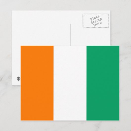 Briefkaart van de vlag van Ivoorkust (Voorkant / Achterkant)